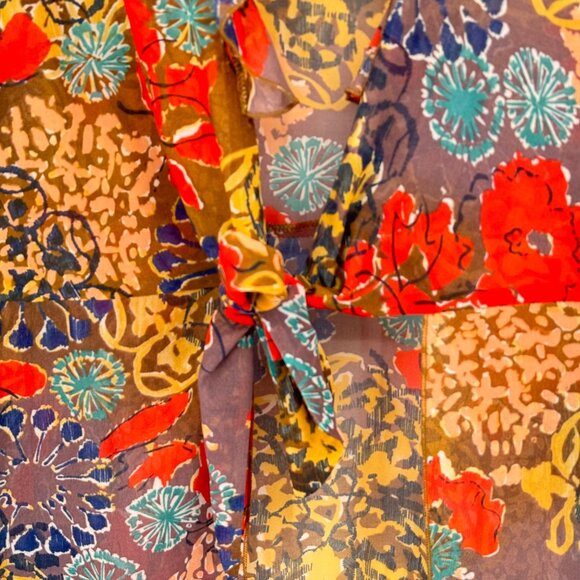 CAbi Shakespeare ruffle tie front kimono top jacket Size XL womens New - Picture 5 of 13